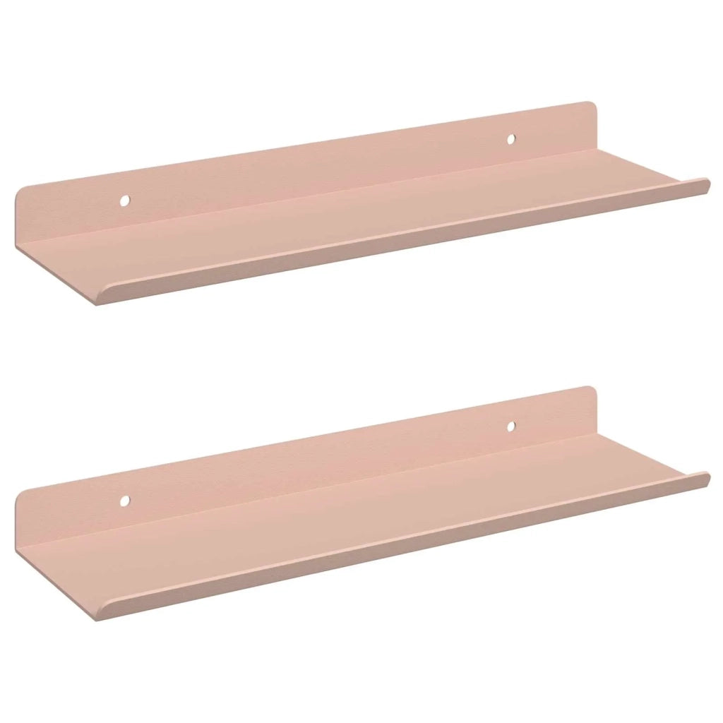Mensola sospesa 2 pcs Rosa 30 x 9 x 2,5 cm Acciaio 8003938