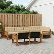 Set di divani da esterno 7 pz Naturale e Beige 3381493