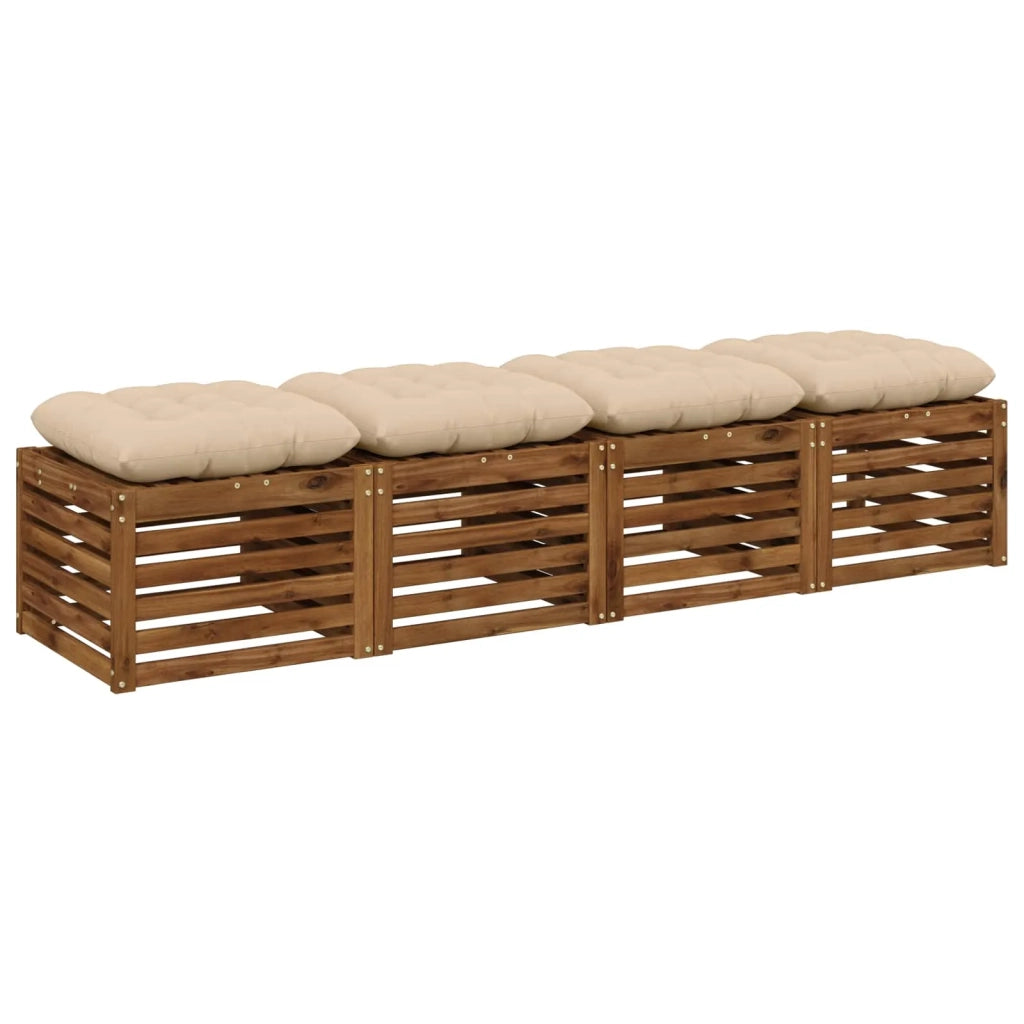 Cuscini per Seduta VIANEN 4 pz 100% Poliestere Crema 953565