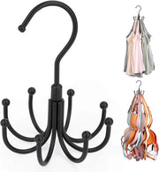 Organizzatore per magliette, doppio set di organizzatori per magliette rotativi per armadio, capacità di stoccaggio massima 48, supporto per maglietta sport, organizzatori di spazio risparmiato in metallo per armadi e spazio di stoccaggio - nero