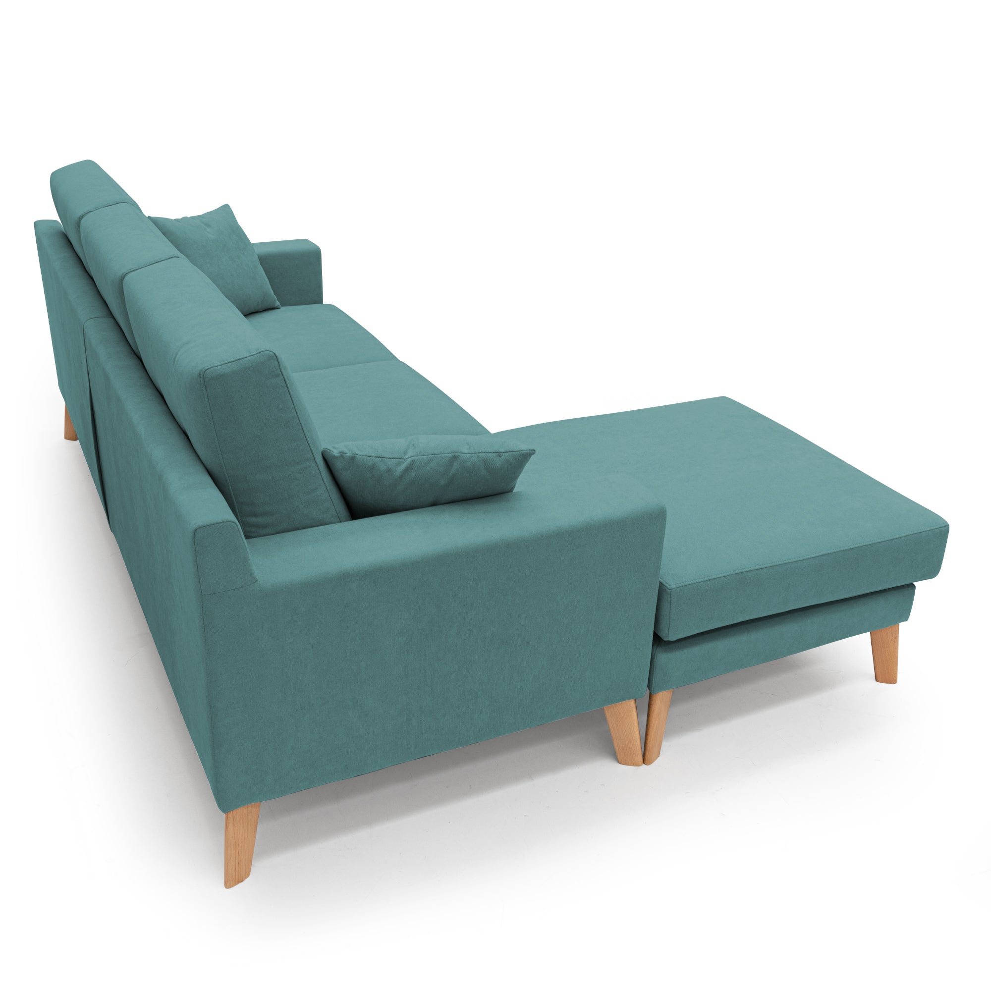 Danish Divano angolare REVERSIBILE in tessuto morbido impermeabile T02 237 cm petrolio