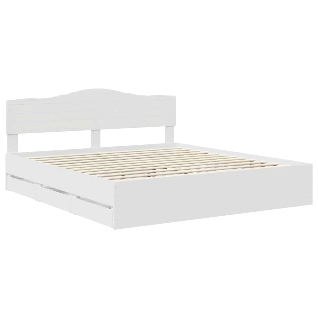 Struttura del letto Bianco 200 x 200 cm Legno Ingegnerizzato