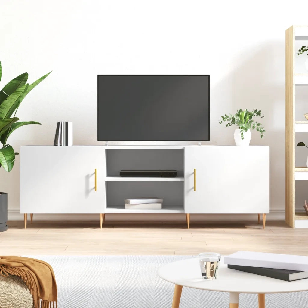 Mobile TV | Armadietto TV | Mobile Porta TV Bianco 150x30x50 cm in Legno Multistrato