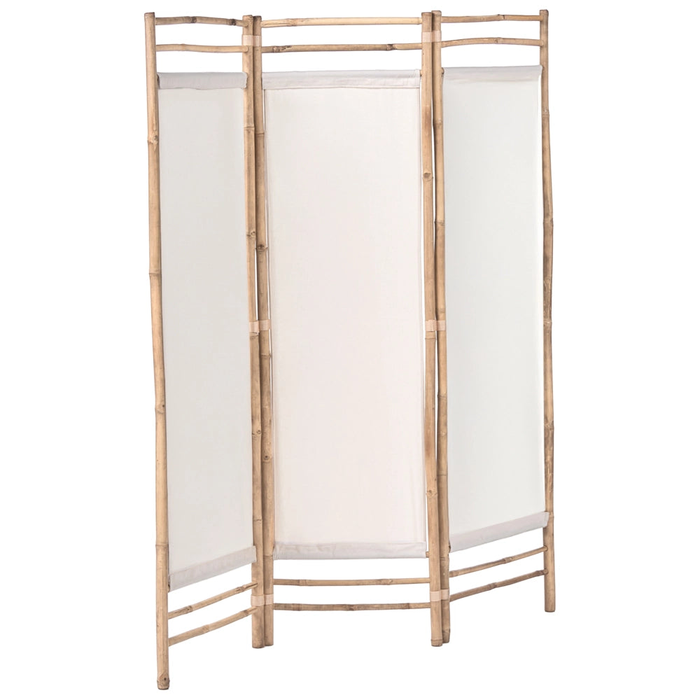 Divisorio a 3 pannelli Marrone chiaro Bambù 135 x 160 Divisorio in legno naturale Japandi Schermo organico Schermo per camera da letto