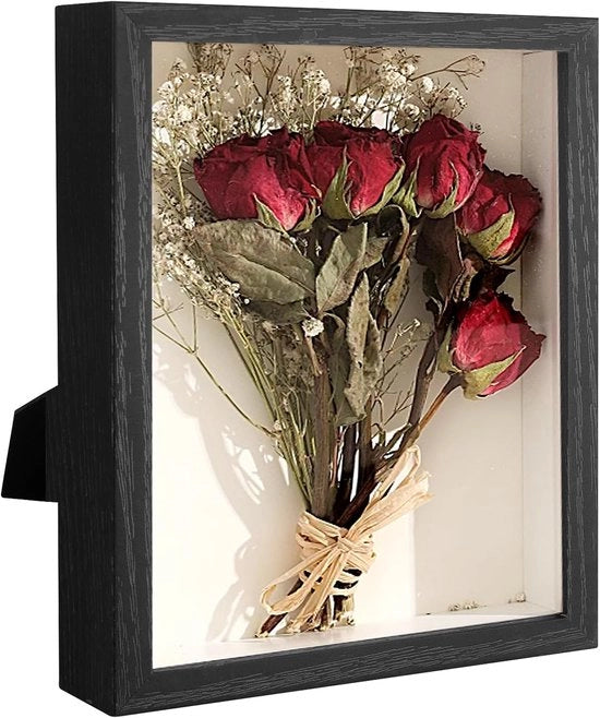 Scatola per foto 3D per ricordi - profilo in legno nero - 15 x 20 cm