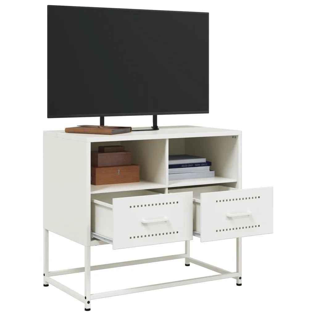 Mobile TV Bianco 68x39x60,5 cm in Acciaio 846553
