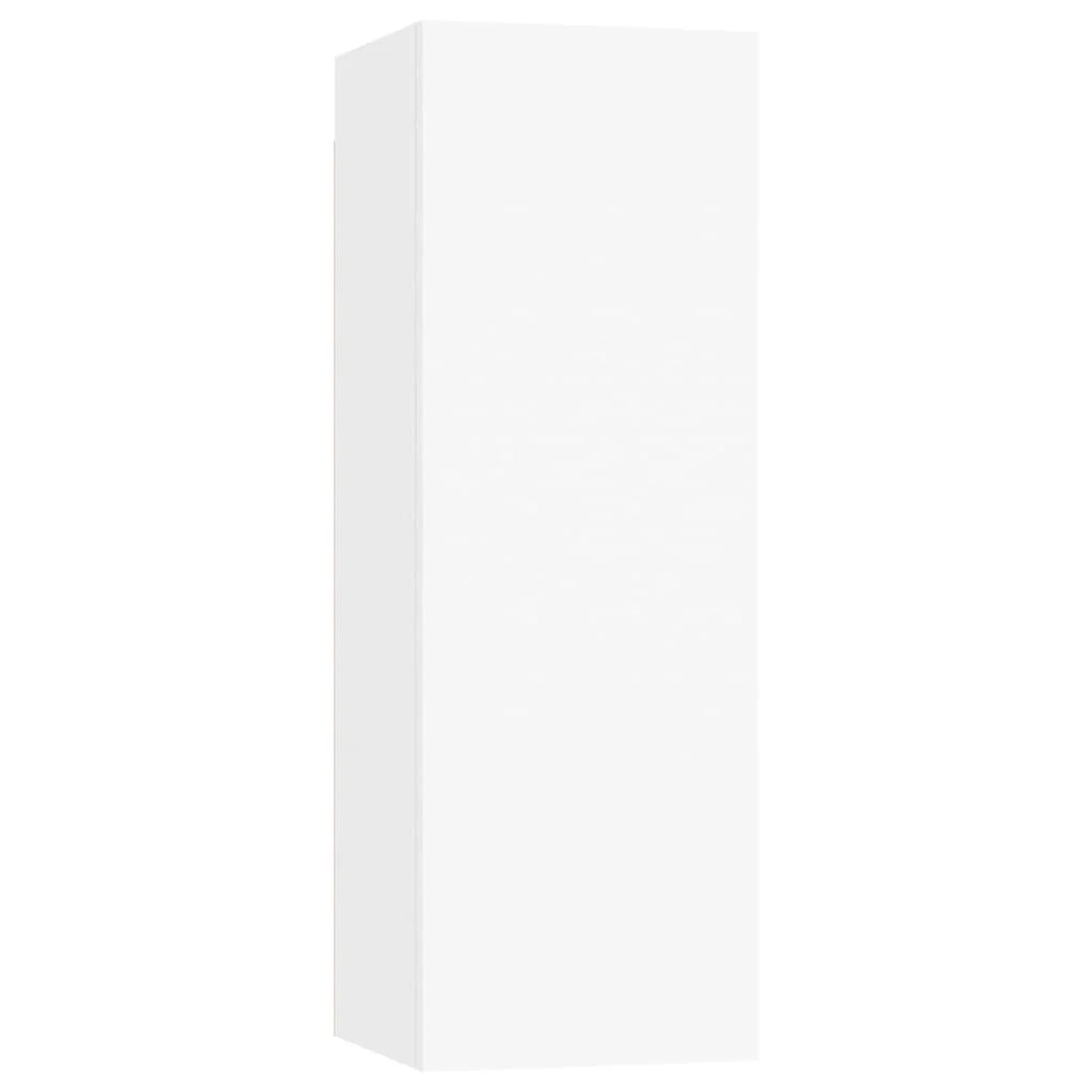 Set di mobili mobile credenza TV televisione soggiorno camera da letto soggiorno 4 pezzi pannelli in MDF bianco 02_0024679