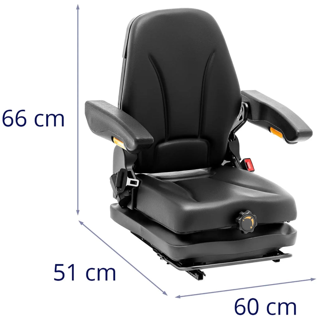 Sedile per trattore 42 x 47 cm con sospensioni regolabili in acciaio verniciato a polvere PVC schiuma sintetica nera 14_0009936