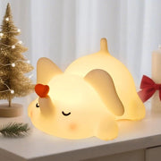 Lampada notturna per bambini in forma di elefante, luce soffice in silicone con interruttore a tocco, 3 livelli di illuminazione, timer di spegnimento automatico, lampada per bambini ricaricabile, regalo per bambini (bianco soffice).
