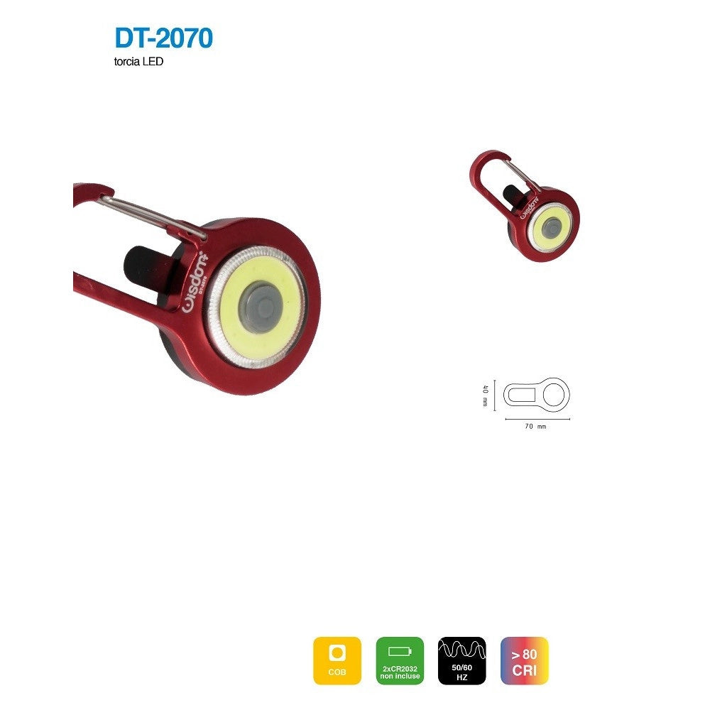 Trade Shop - Mini Torcia A Led Cob In Alluminio Tascabile Portatile In Vari Colori Dt-2070 -