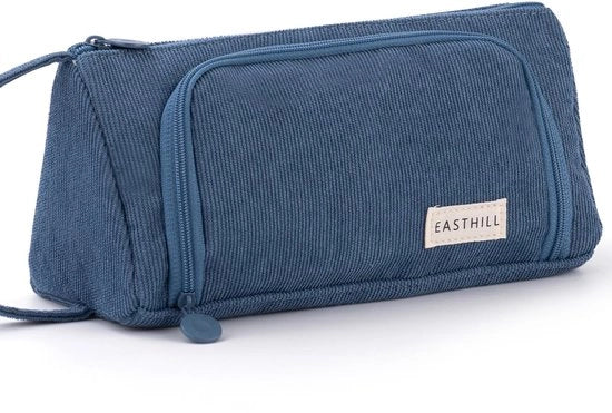Etui per grandi capacità, tasca per scrivere, borsa per ragazze, ragazzi, adulti e adolescenti, regalo - blu
