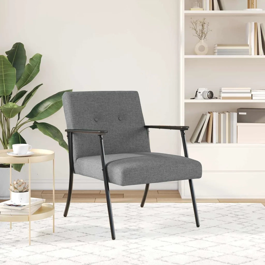 Poltrona-Divano Sedia-Poltroncina Grigio scuro Tessuto 741268