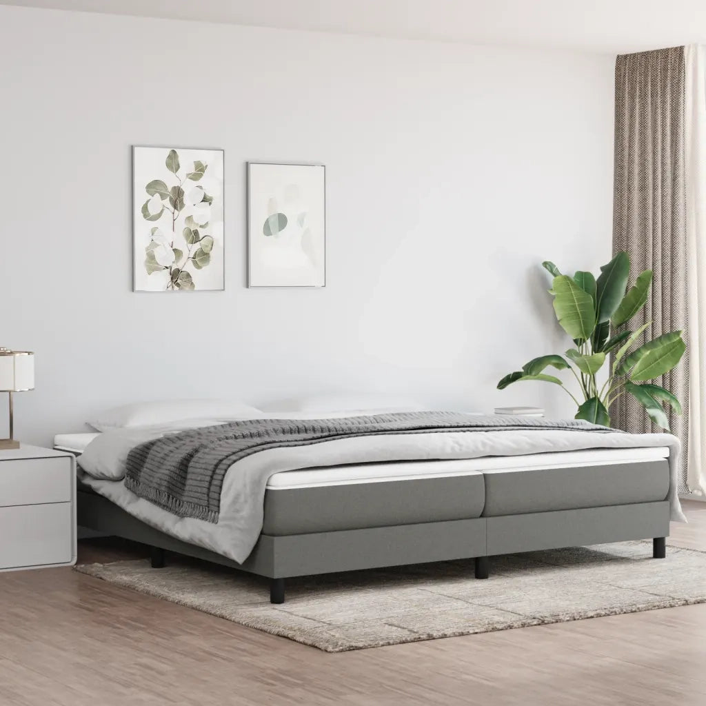 Giroletto senza Materasso Grigio Scuro 200x200 cm Tessuto
