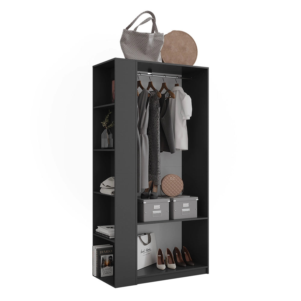 Armadio Elmo Antracite 80 x 200 cm Set di 2 Vicco
