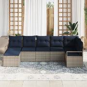 Set di divani 7 pcs Grigio polyrattan