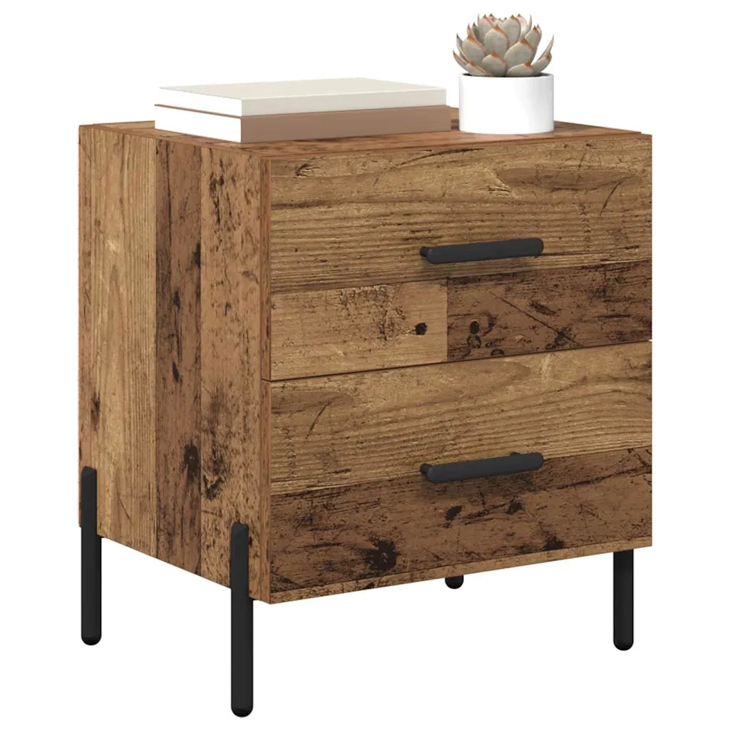Comodino | Armadio da Notte | Mobiletto da notte con cassetto Legno vecchio 40 x 35 x 47,5 cm