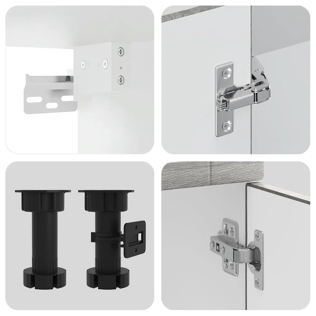 vidaXL Set Mobili da Cucina 11 pz Porto Grigio Sonoma in Truciolato