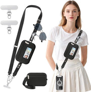 Cinturino da portafoglio per telefono con borsa RFID, cinghia clip e cinturino da asporto e borsa staccabile
