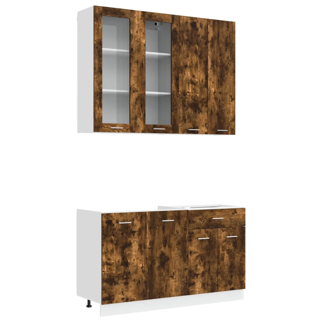 Unità Cucina LYON 4 pcs Rovere Fumo Legno ingegnerizzato 3438367