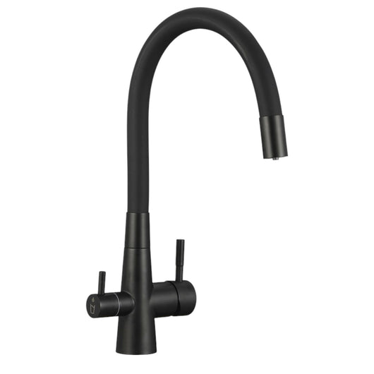 Rubinetto Lavello Nero con Filtro Acqua | Beccuccio Flessibile 360° e Design Elegante per Cucina