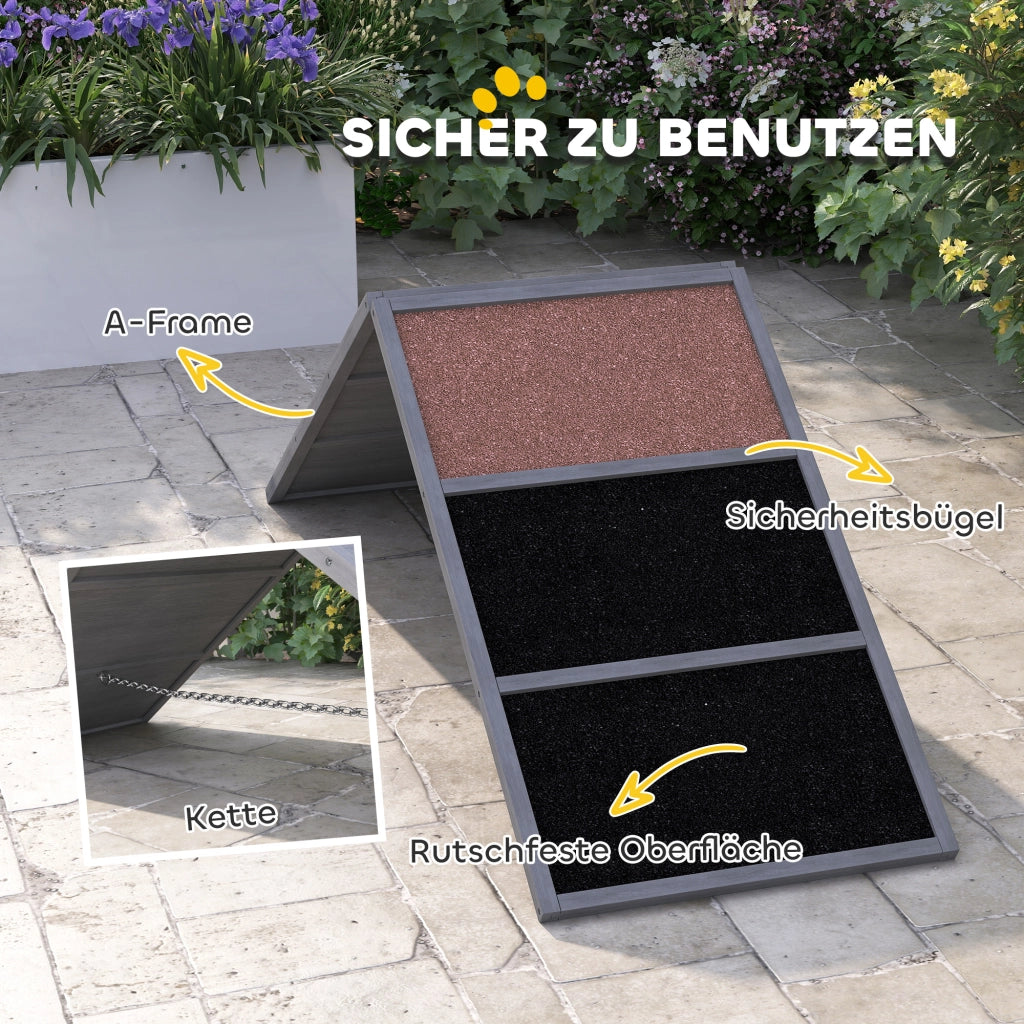Ponte per Agility Cani Regolabile in Altezza ¨C zephmum ¨C Grigio 173x59x66 cm