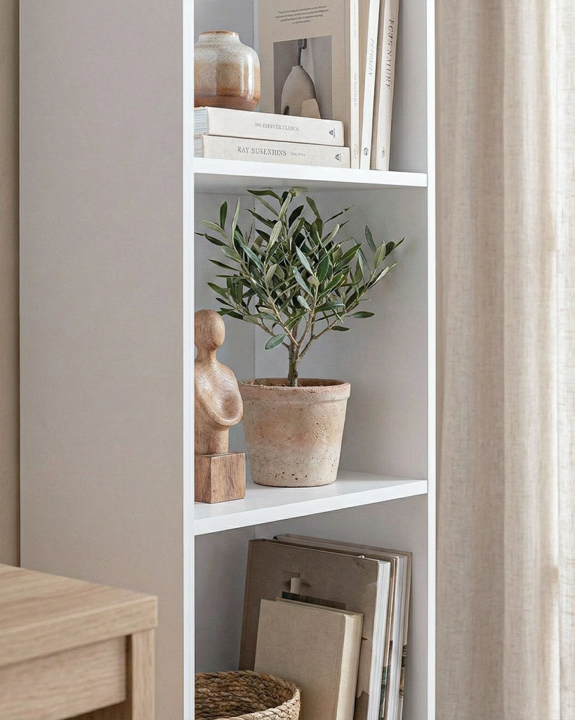 Armadio ufficio Tampa - Mobile archivio - 4 mensole incluse - L. 45 x H. 199 x P. 42,5 cm – Bianco_