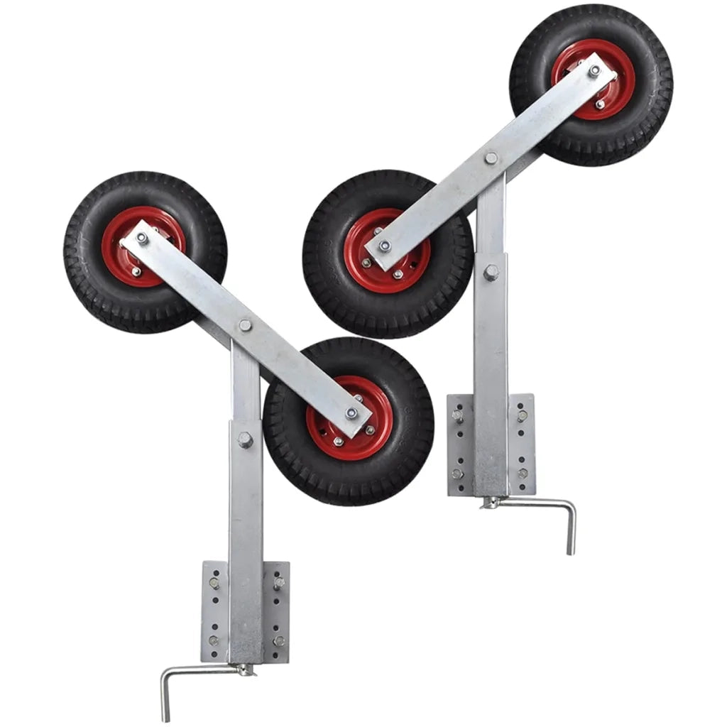 Set 2 Supporti Prua a Doppia Ruota per Rimorchio Barca 59-84 cm 141551