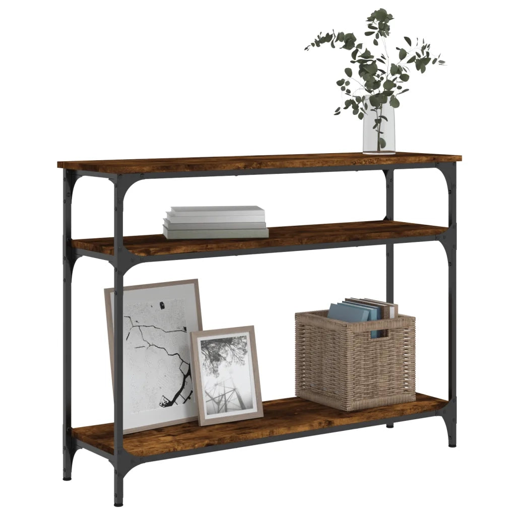 Tavolo Consolle | Tavolo d'Ingresso Rovere Fumo 100x29x75 cm Legno Multistrato