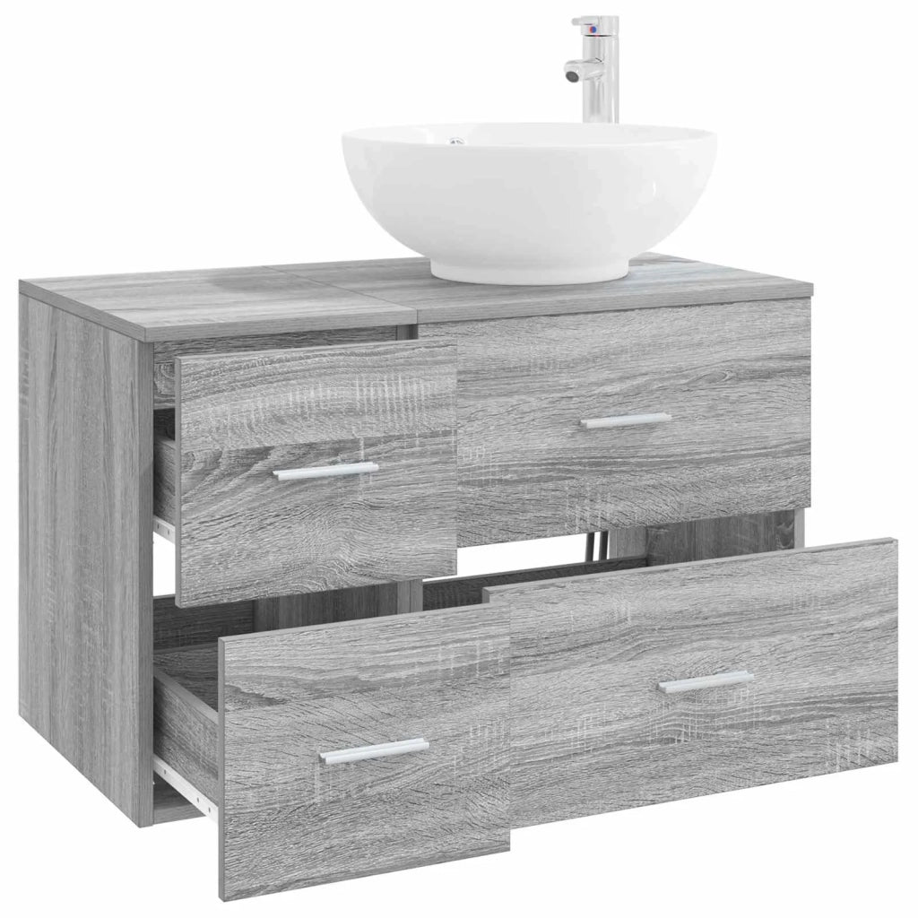 Set di mobili per il bagno 2 pz Sonoma grigio 3403997