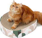 Pannelli per gatto 2 in 1, nido per gatto in forma ovale, pannelli lounge ondulati per gatto, arredamento per gatto per divani e tappeti e divani (43x33x10cm)