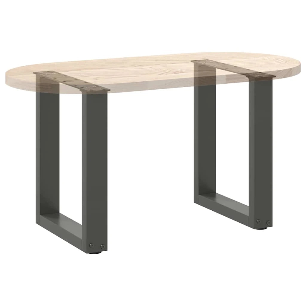 Set di 2 gambe regolabili per tavolino da caffè a forma di U 38 x 43 cm design moderno acciaio antracite 02_0057394