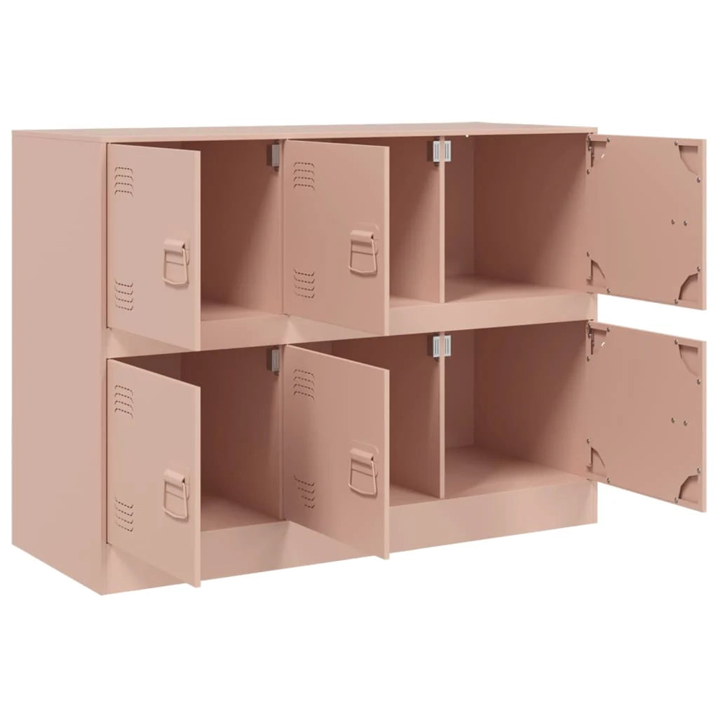 Credenza cassettiera armadio mobile contenitore organizer per cucina soggiorno salotto 99 x 39 x 73 cm acciaio rosa 02_0036219