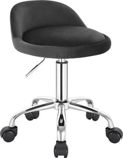 Sella Idraulica con Ruote - Pelle Nero Grigio - Sella Idraulica con Ruote Regolabile - Ergonomica - Regolabile in Altezza - Sella per Barbiere - Sella per Salone di Bellezza - Sella per Tattoo - Sella per Ufficio