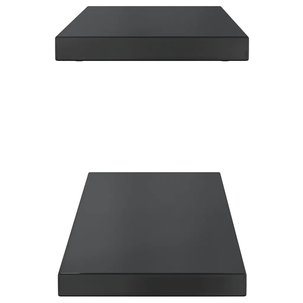 Mensole a Muro 2 pz 75x23,5x3 cm Nero in Acciaio Inossidabile