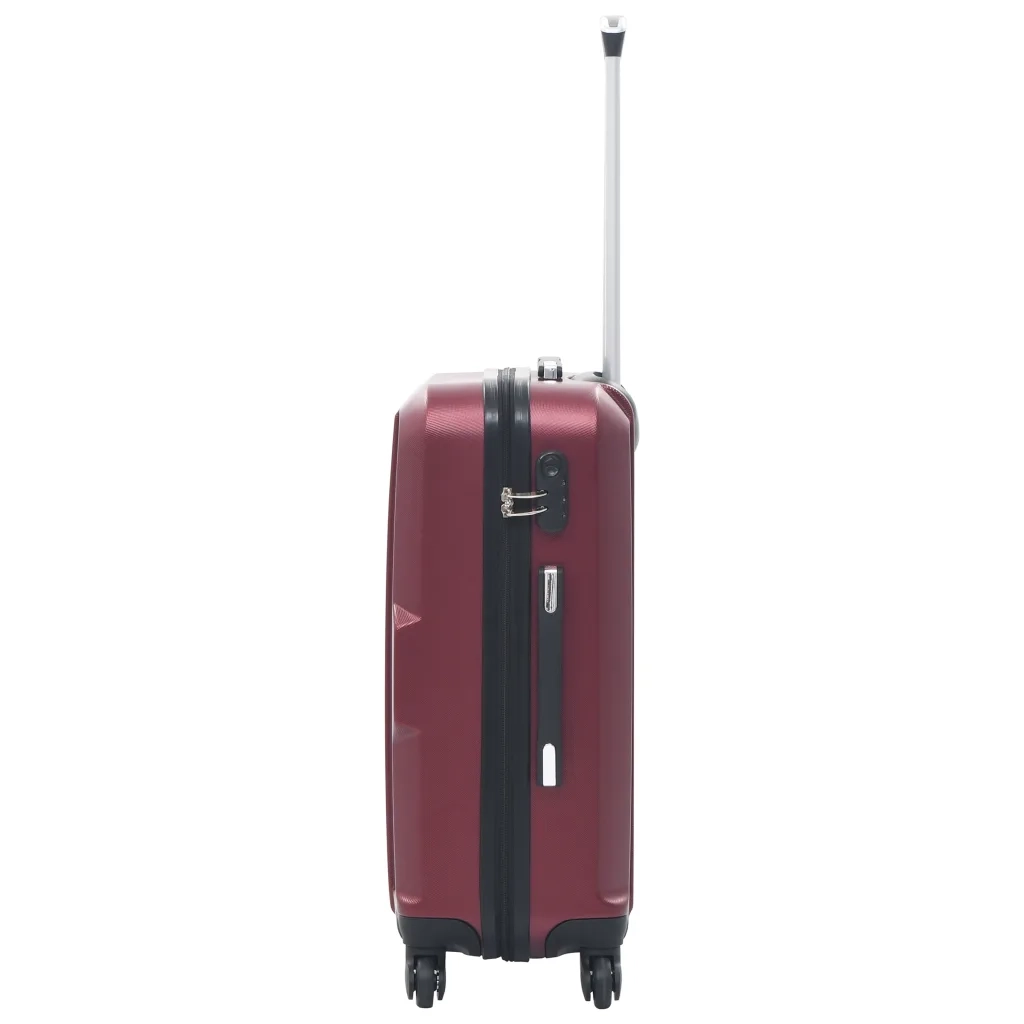 Set Trolley a Custodia Rigida 3 pz Rosso Vino in ABS 91874