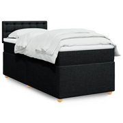 Giroletto a Molle con Materasso-Struttura Letto Nero 80x200 cm inTessuto 584435