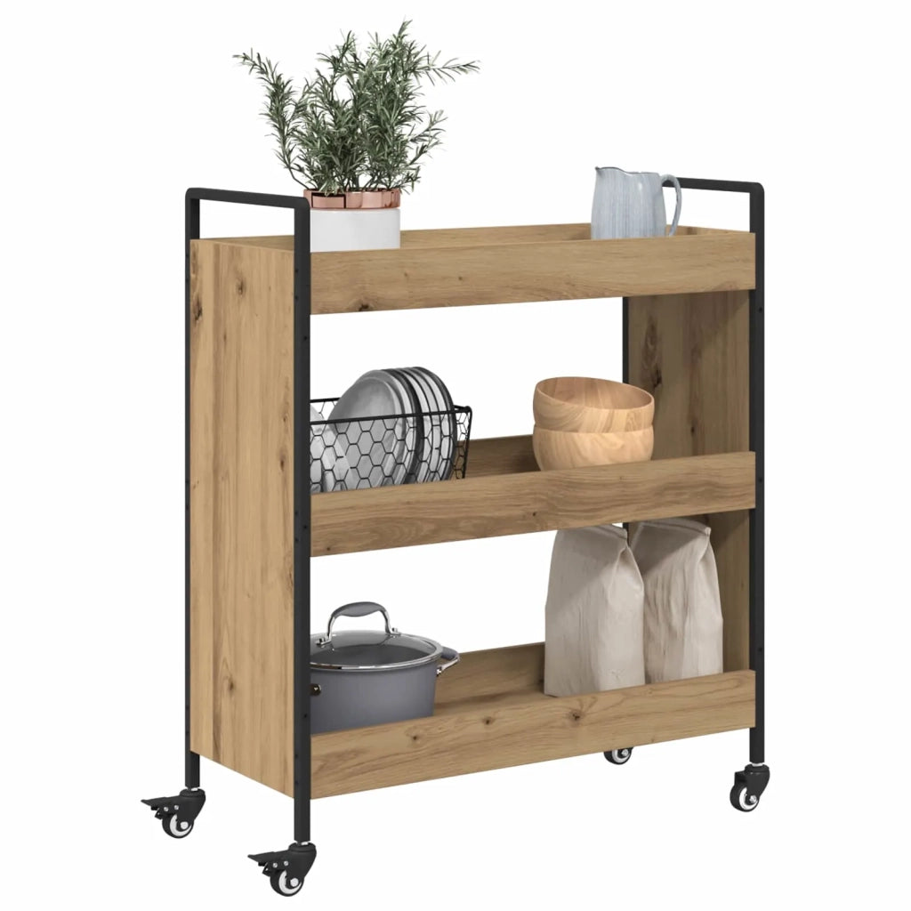 Carrello da Cucina Rovere artigianale 70 x 30 x 82 cm CFW3364496