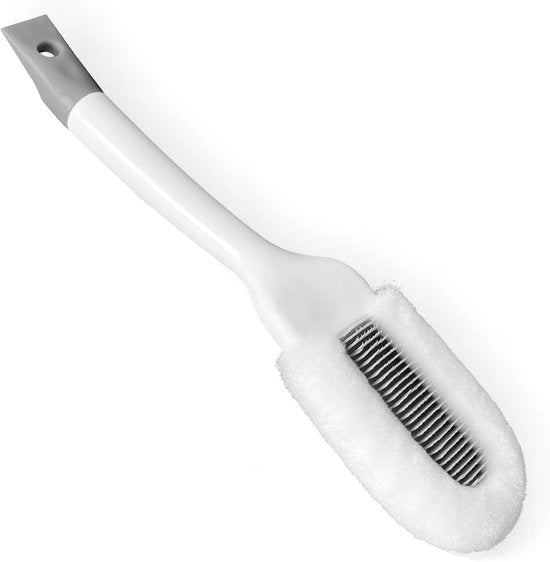 Sfregiatore morbido per sneakers e stivali - Pennello ergonomico con lungo manico e gancio, pulente delicato per pelli, suole bianche e scarpe in mesh