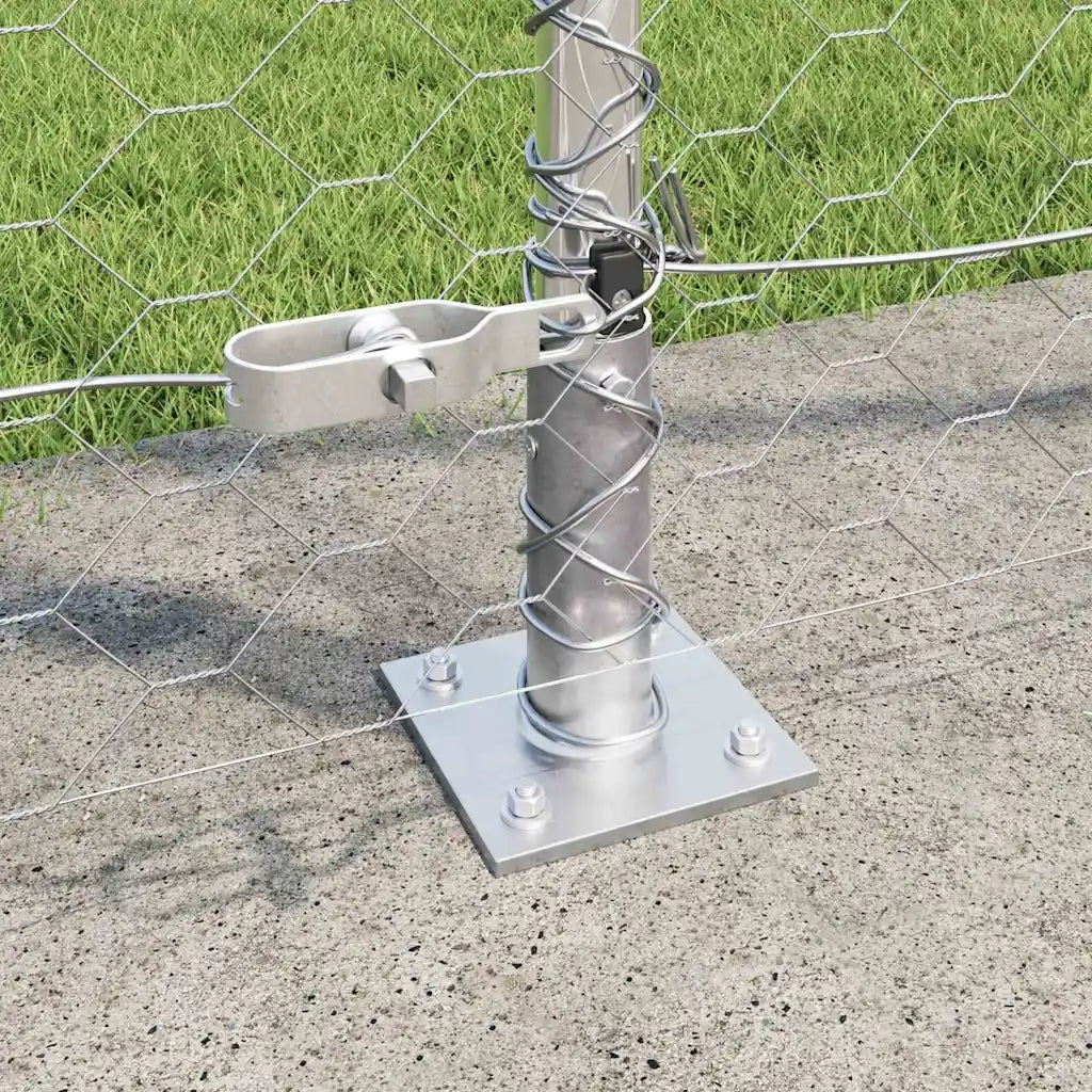 Palo della recinzione Argento 25 x 1,4 m (rete 50 mm) Acciaio
