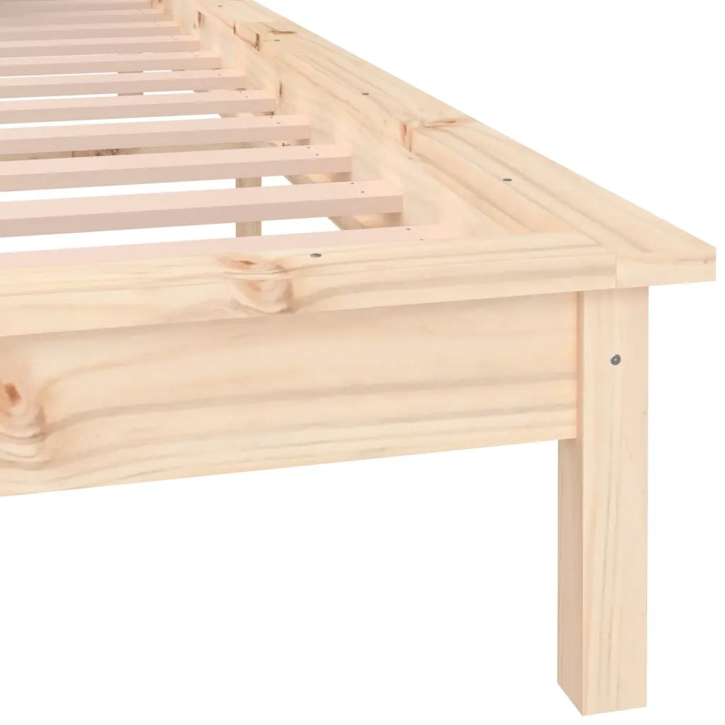 Giroletto con LED-Struttura Letto 135x190 cm Double in Legno Massello 970763