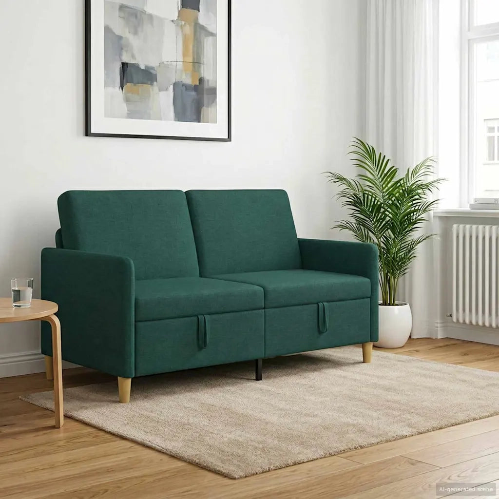 Divano con Storage Verde Scuro 152 x 78 x 87 cm Poliestere 42036924
