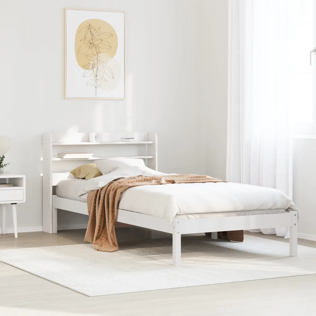 Letto senza Materasso-Struttura Letto Bianco 90x200 cm Legno Massello di Pino 627067