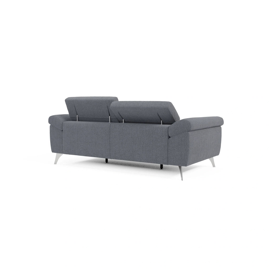 Donatello Divano con sedute allungabili braccioli contenitore e poggiatesta reclinabili in tessuto smacchiabile T23 213 cm blu grafite