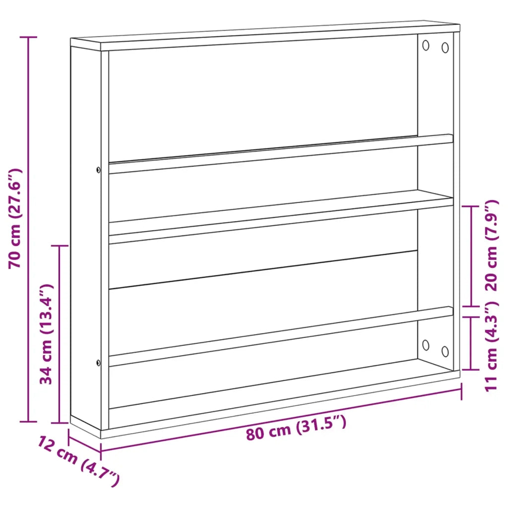 Scaffale per riviste Legno vecchio 80 x 12 x 70 cm CFW5607684
