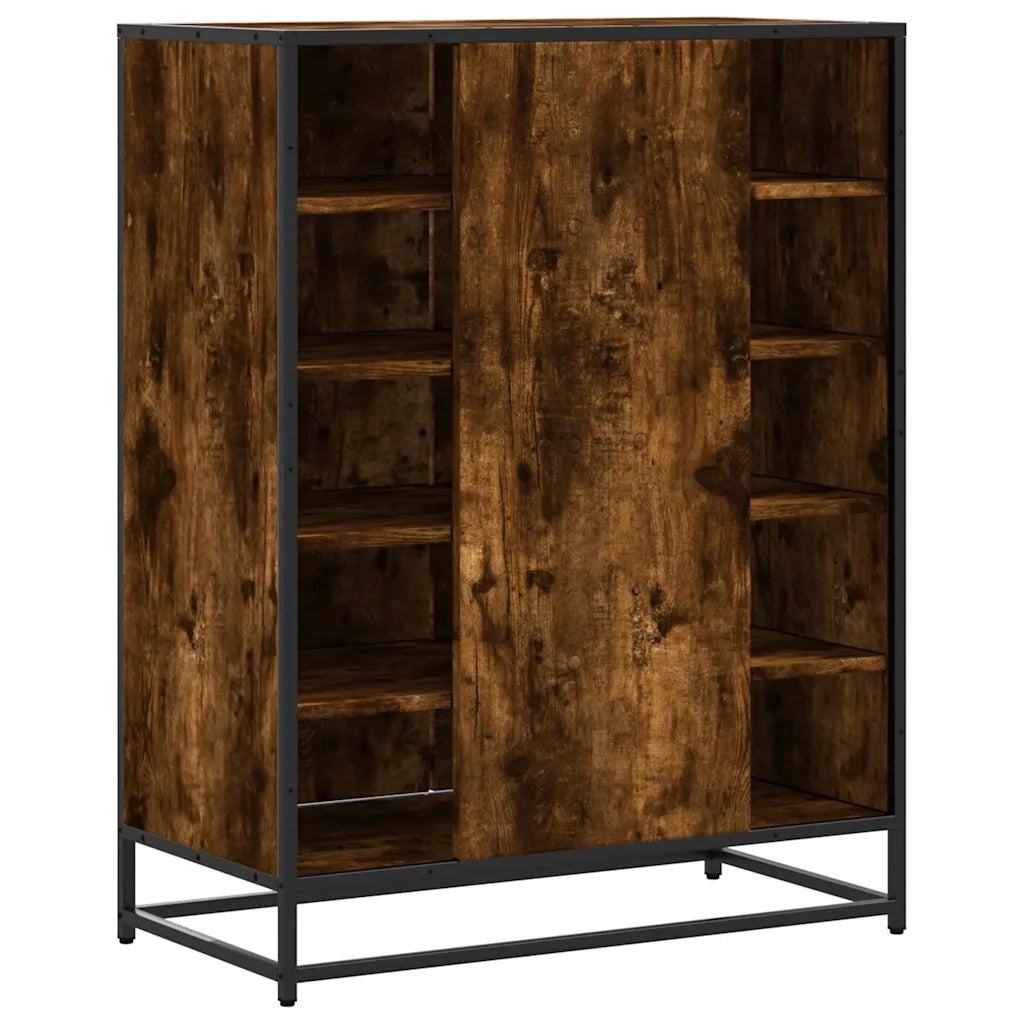 vidaXL Scarpiera Rovere Fumo 75x38x97,5 cm Legno Multistrato Metallo