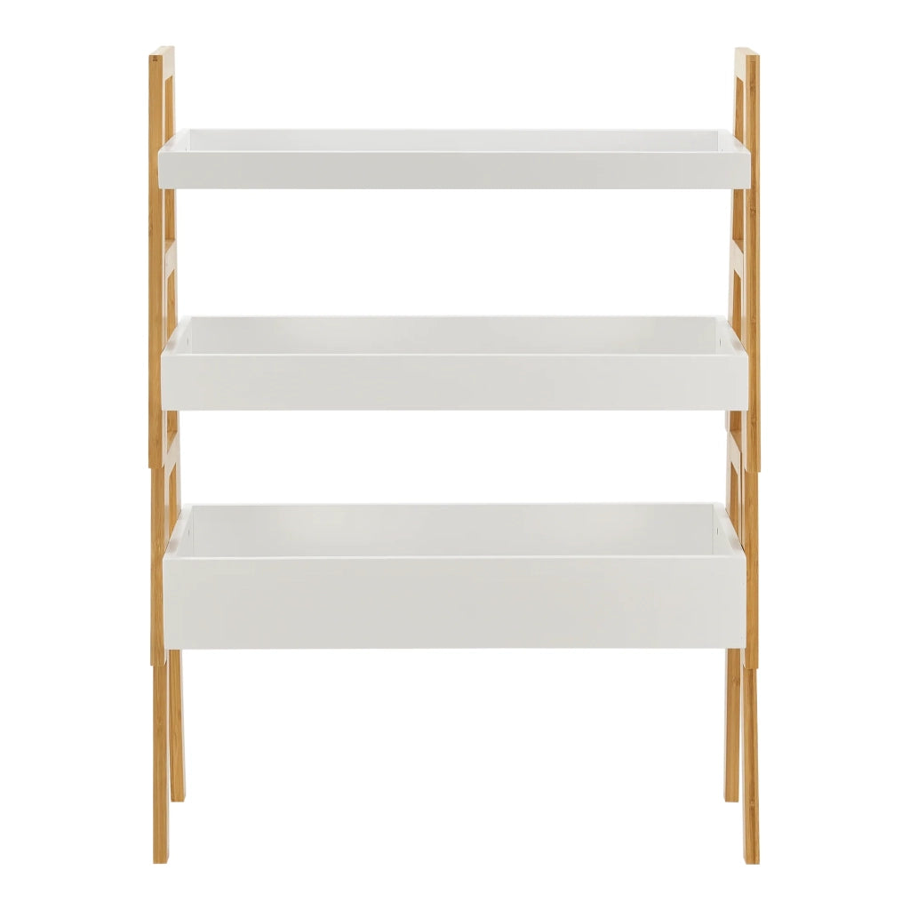 Set di 3 ripiani impilabili 85 x 65 x 30 cm bambù bianco naturale 03_0009775