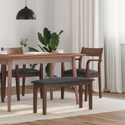 Panca-Sgabello 90 cm Marrone in Legno Massello di Hevea 732378
