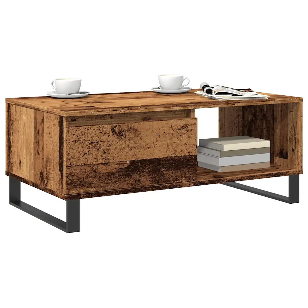 Tavolino da Salotto Legno Antico 90x50x36,5 cm in Truciolato 857338