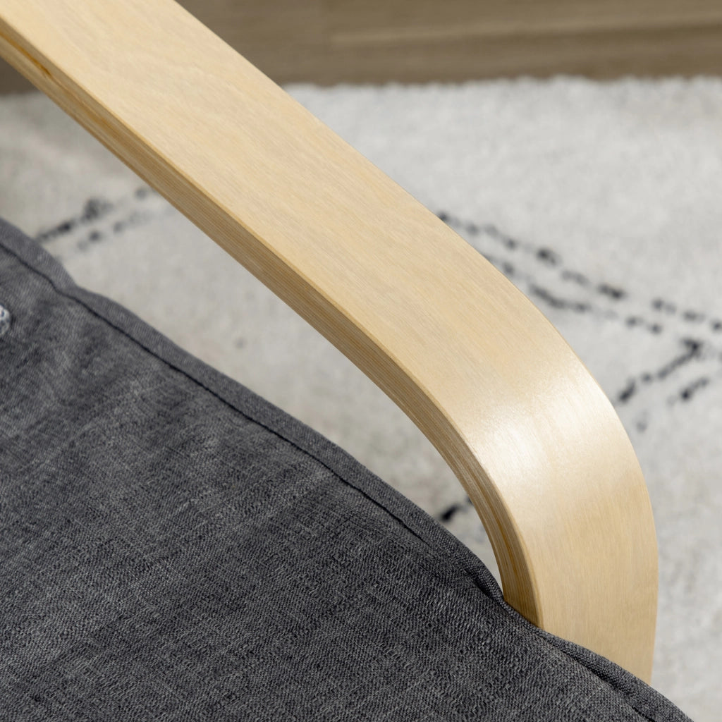 Poltrona Relax con Poggiapiedi e Poggiatesta in Legno ¨C Zephmum ¨C Grigio, Tessuto