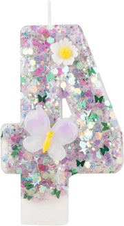 Decorazioni per torta per compleanni 4 anni - Set di candele 3D - Adatto per feste di compleanno e baby shower